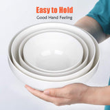 Amoowis Ceramic Mixing Bowls with Lids set for Kitchen, 4sets 8PCS, 60/49/28/18 Ounce,Dishwasher & Microwave Safe,White,Porcelain Serving Bowl Set With lids, Ideal for Food Storage,Cereals, Dessert