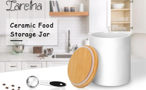 Lareina Ceramic Functional Food Storage Jar, 54 FL OZ (1587 ml) Utensi –  Lareina Life