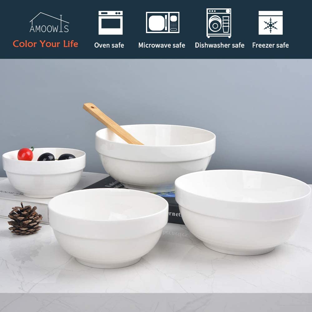 Ceramic serving bowls with lids sets best sale