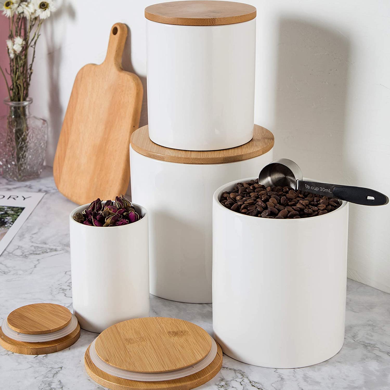 Ceramic Large Food Storage Jar with Airtight Seal Bamboo Lid，Lareina U –  Lareina Life