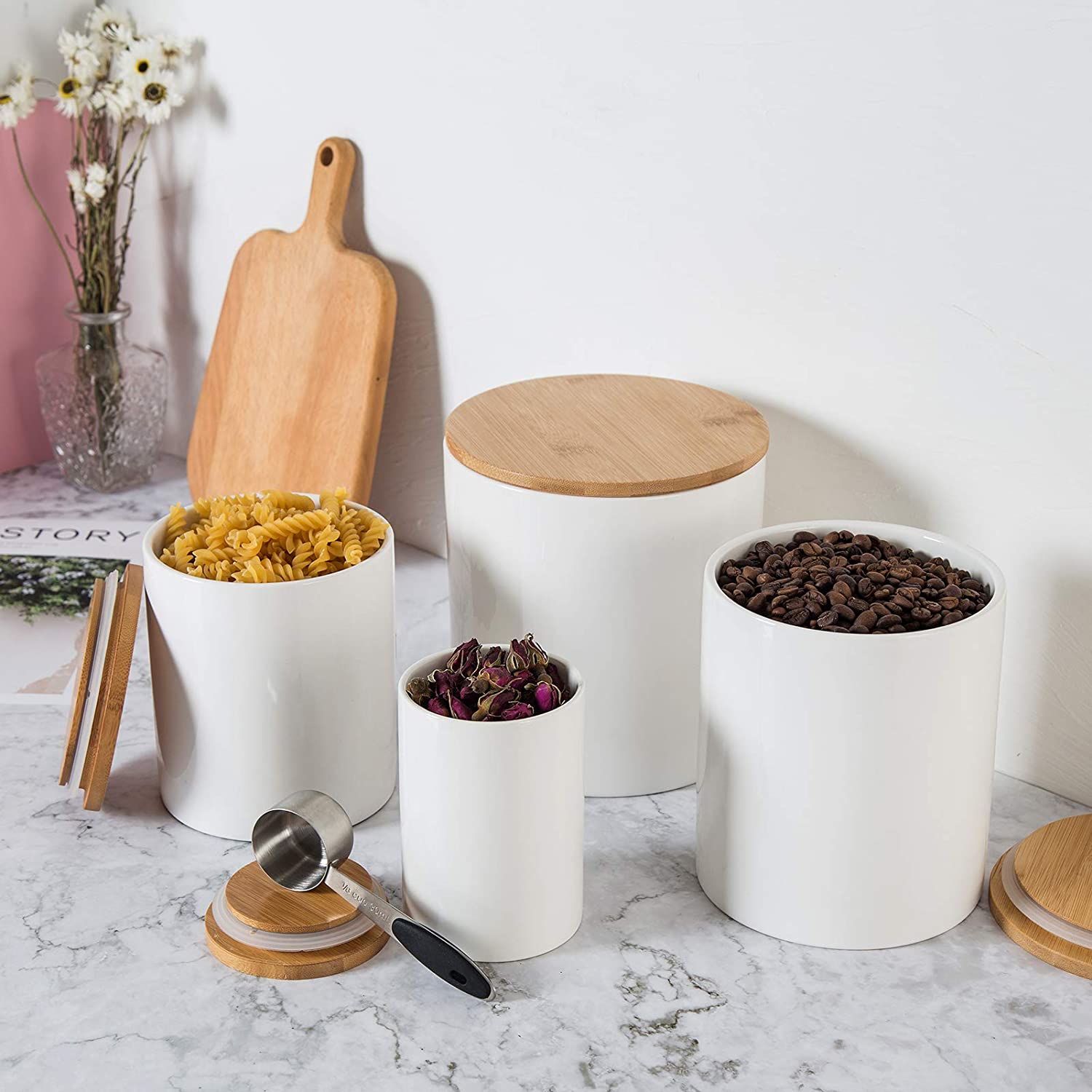 Ceramic Large Food Storage Jar with Airtight Seal Bamboo Lid，Lareina U –  Lareina Life