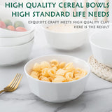 Lareina Ceramic Soup Bowls, 22 OZ Cereal Bowls for Kitchen,Geometric Porcelain Bowls Set of 6,Microwave Safe,White